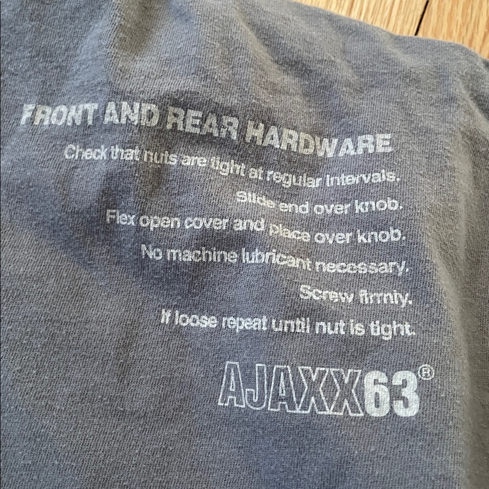 AJAXX 63 Graphic Workwear T Shirt Mens XL Gray Faded Streetwear Utility Tee - Picture 5 of 5